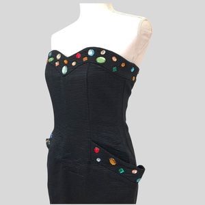 Jeweled Mini Black Dress💥